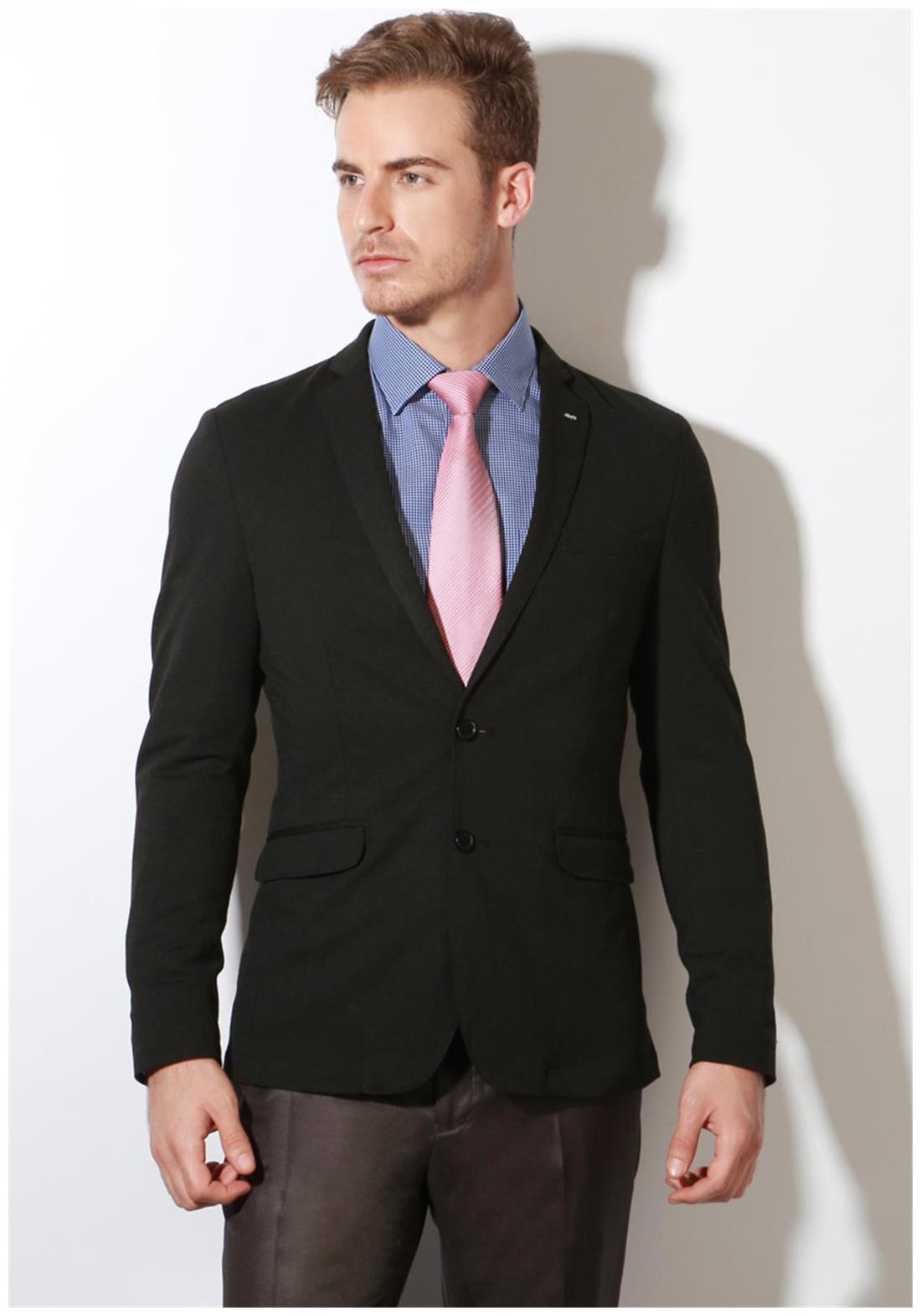 

Van Heusen Black PolyViscose Lycra Ultra Slim Fit Single Breasted - 2 Button Formal Blazer