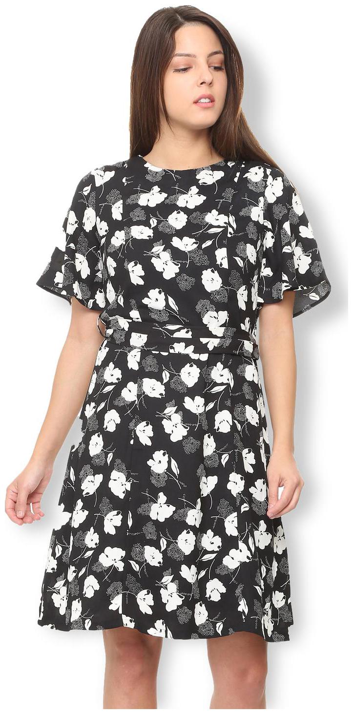 

Van Heusen Black Printed A-line dress