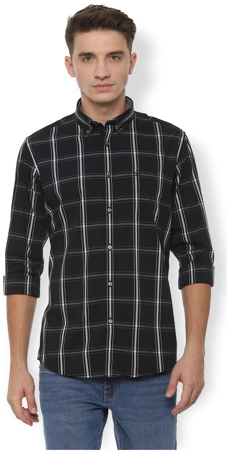 

Van Heusen Men Black Checked Slim Fit Casual Shirt
