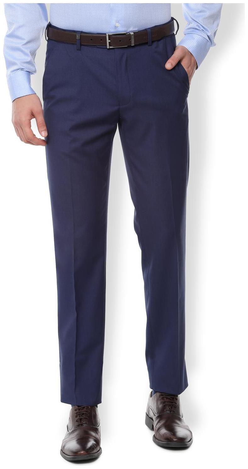 

Van Heusen Men Solid Slim Fit Formal Trouser - Blue