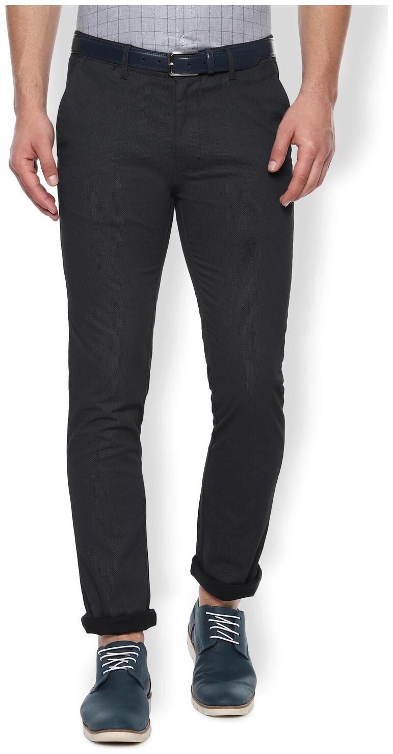 

Van Heusen Men Black Printed Slim fit Regular trousers