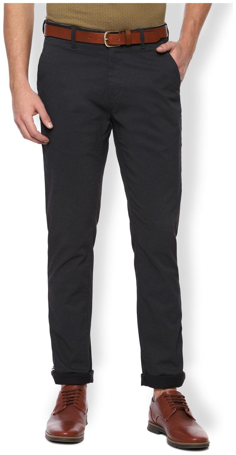 

Van Heusen Men Blue Textured Slim fit Regular trousers