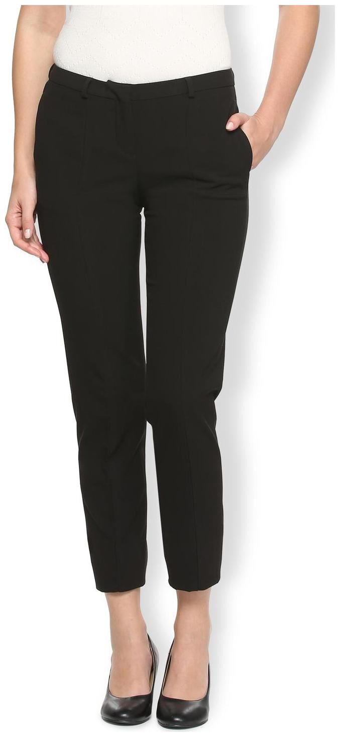

Van Heusen Women Black Slim fit Regular trousers