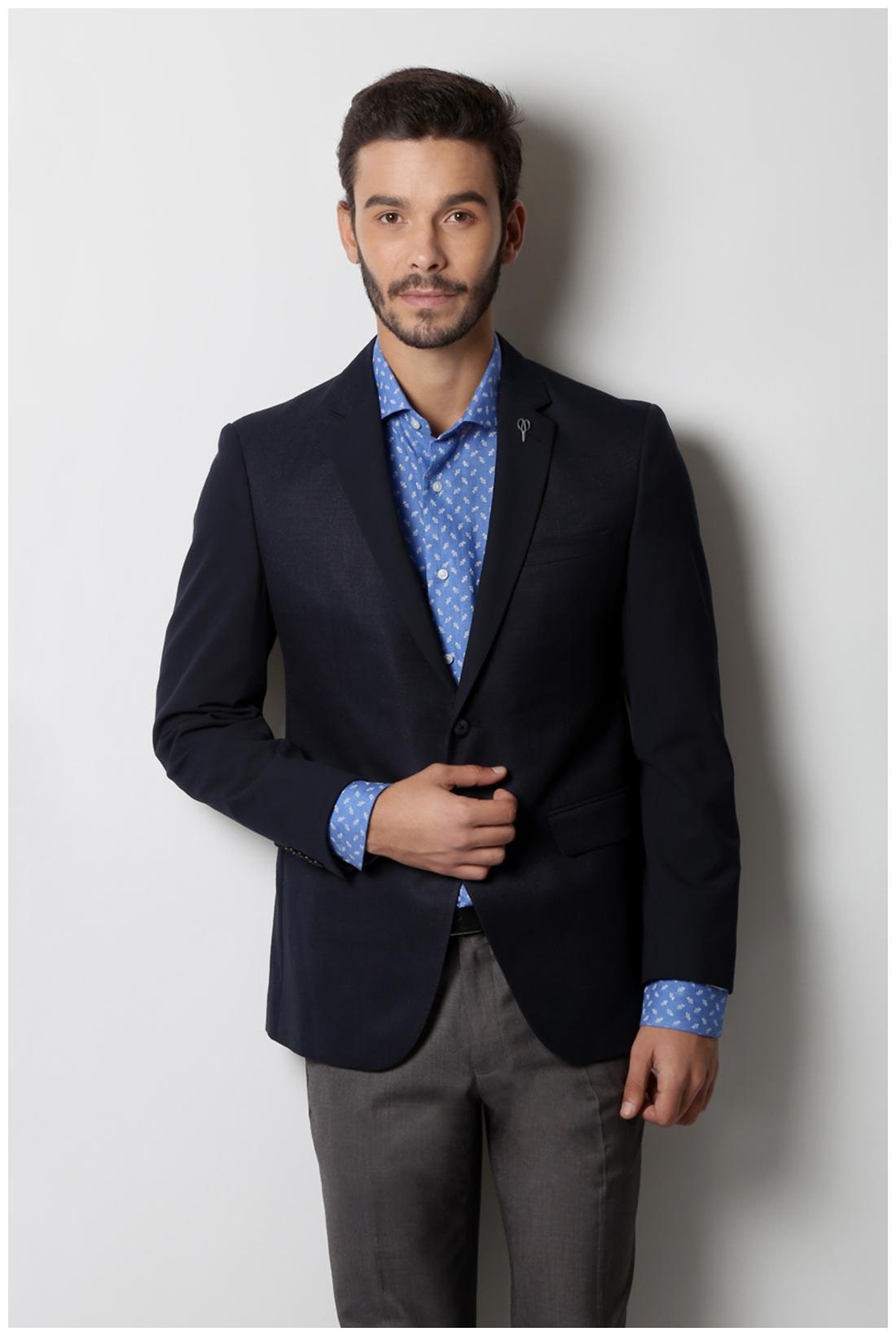 

Van Heusen Blended Slim Blue Coats Blazers