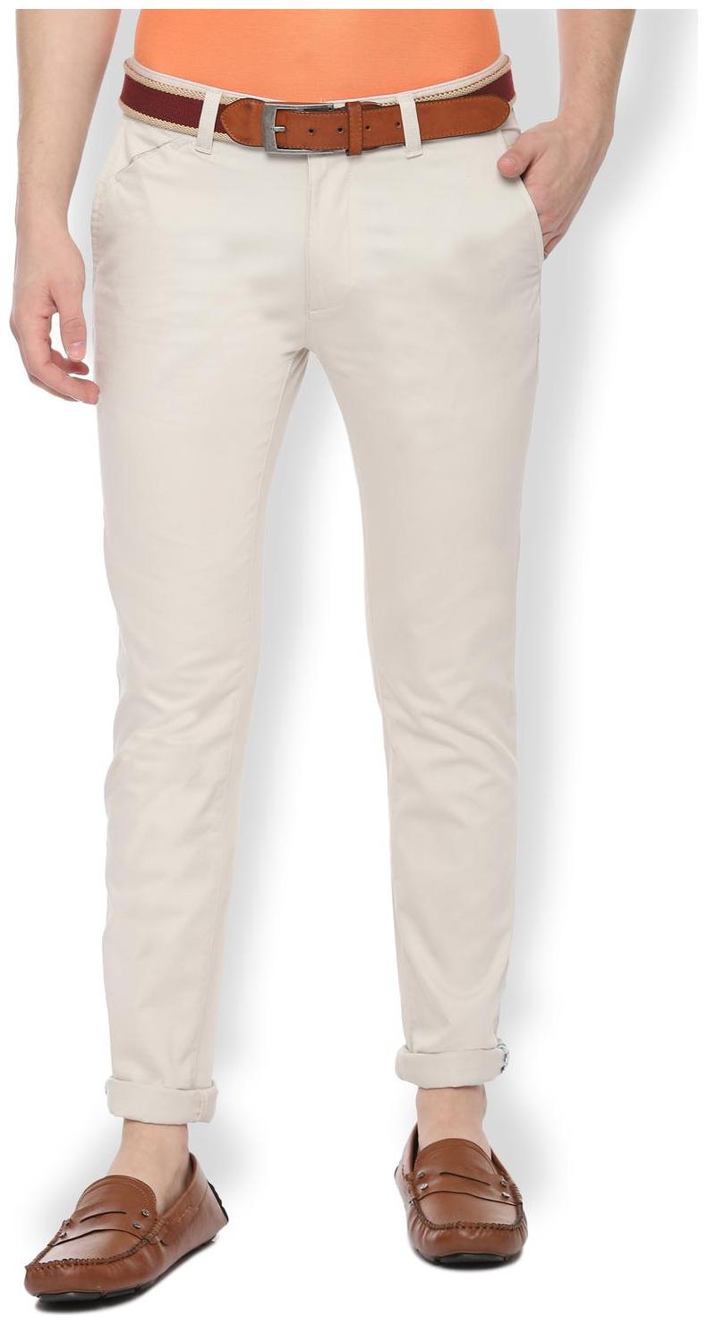

Van Heusen Men Beige Textured Slim fit Regular trousers