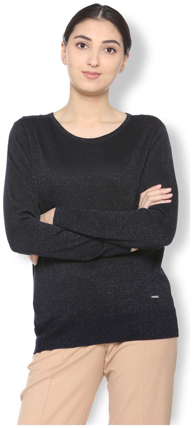 

Van Heusen Women Self design A-line top - Black