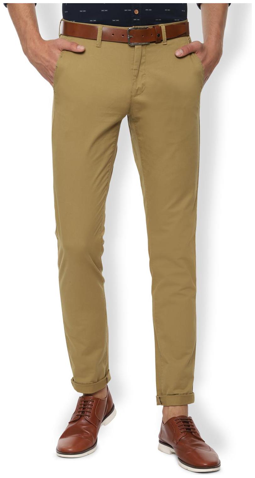 

Van Heusen Men Beige Solid Slim fit Regular trousers
