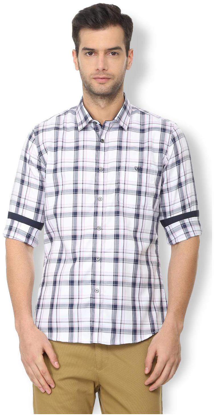

Van Heusen Men Blue Checked Slim Fit Casual Shirt