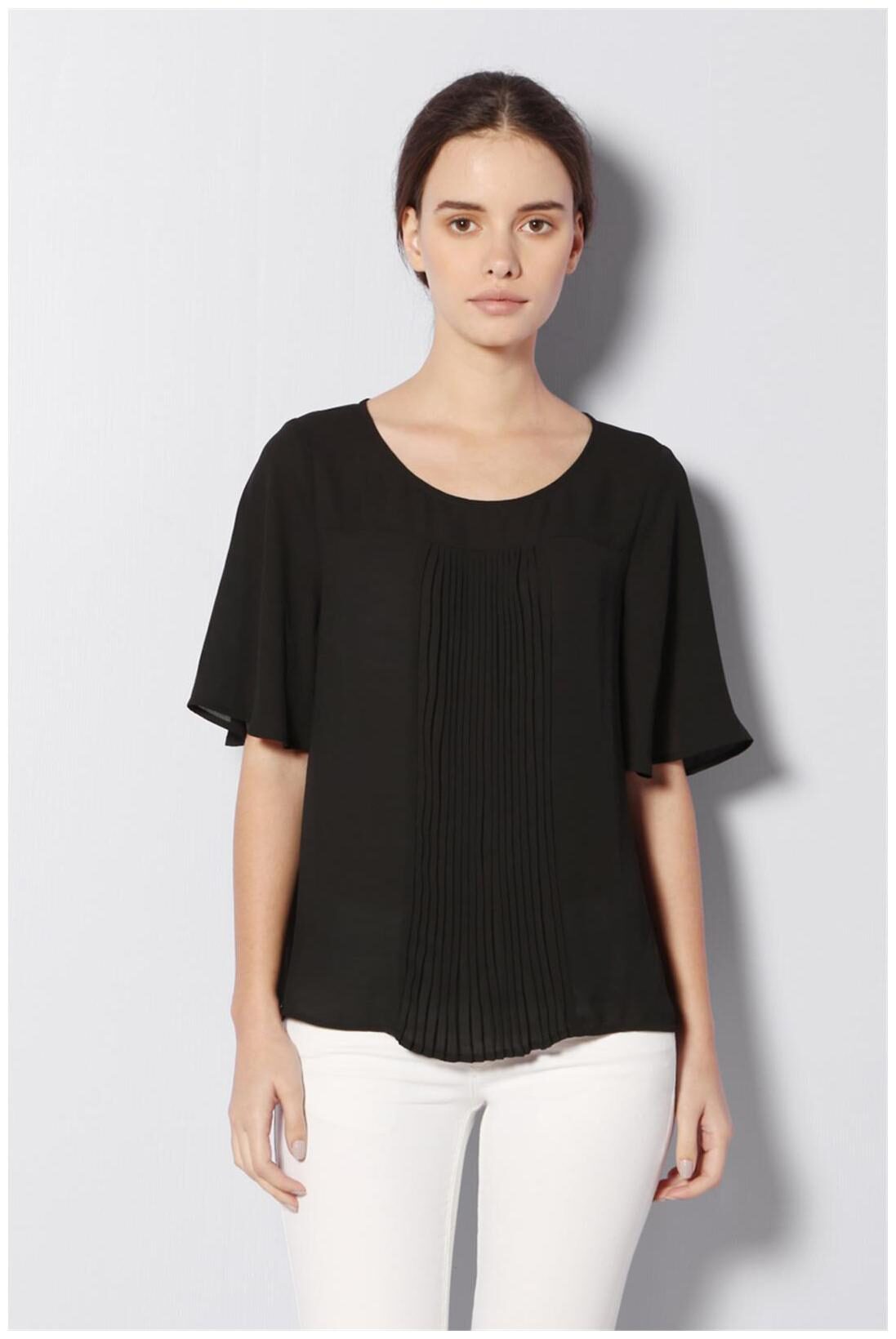 

Van Heusen Women Solid Regular top - Black