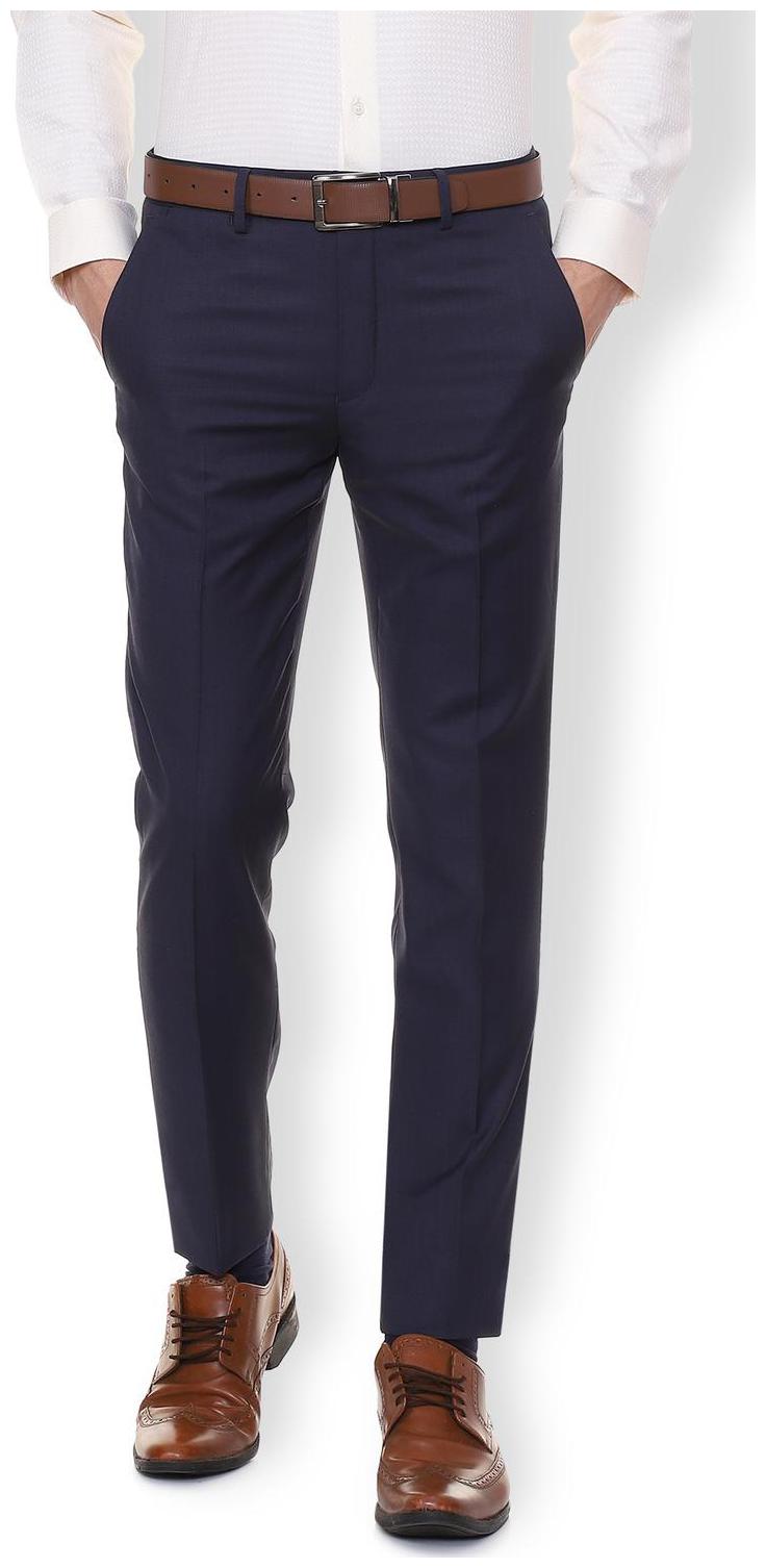 

Van Heusen Men Textured Slim Fit Formal Trouser - Blue