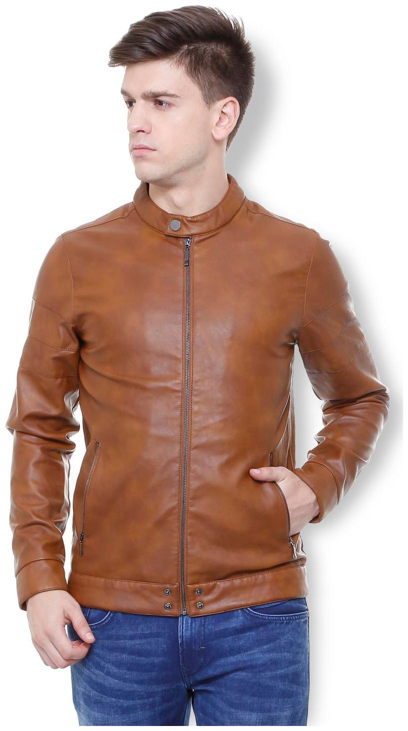 

Van Heusen Men Brown Solid Bomber jacket