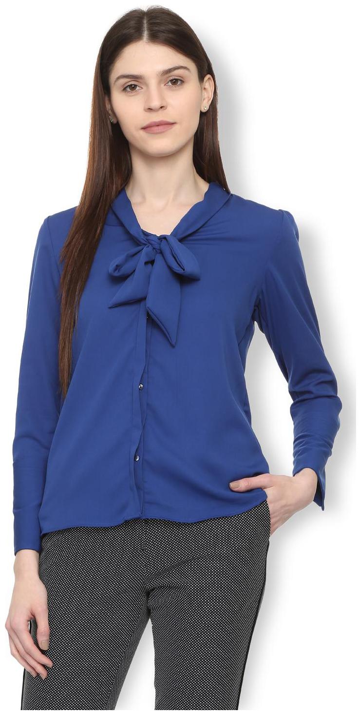

Van Heusen Women Blue Solid Regular Fit Shirt