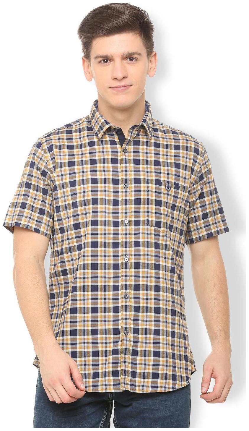 

Van Heusen Men Blue Checked Slim Fit Casual Shirt