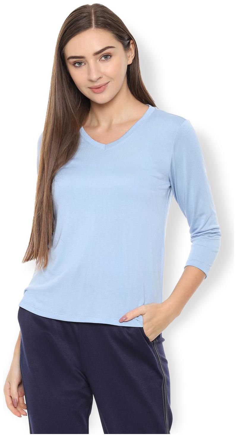 

Van Heusen Women Solid Regular top - Blue
