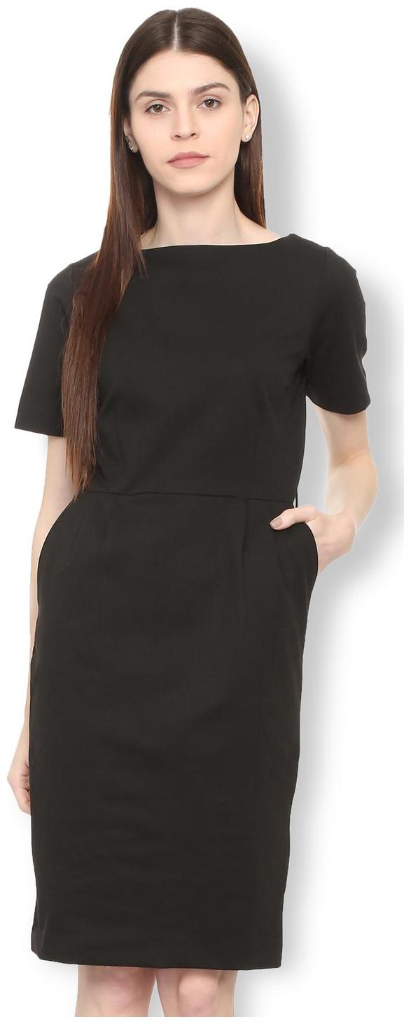 

Van Heusen Black Solid A-line dress