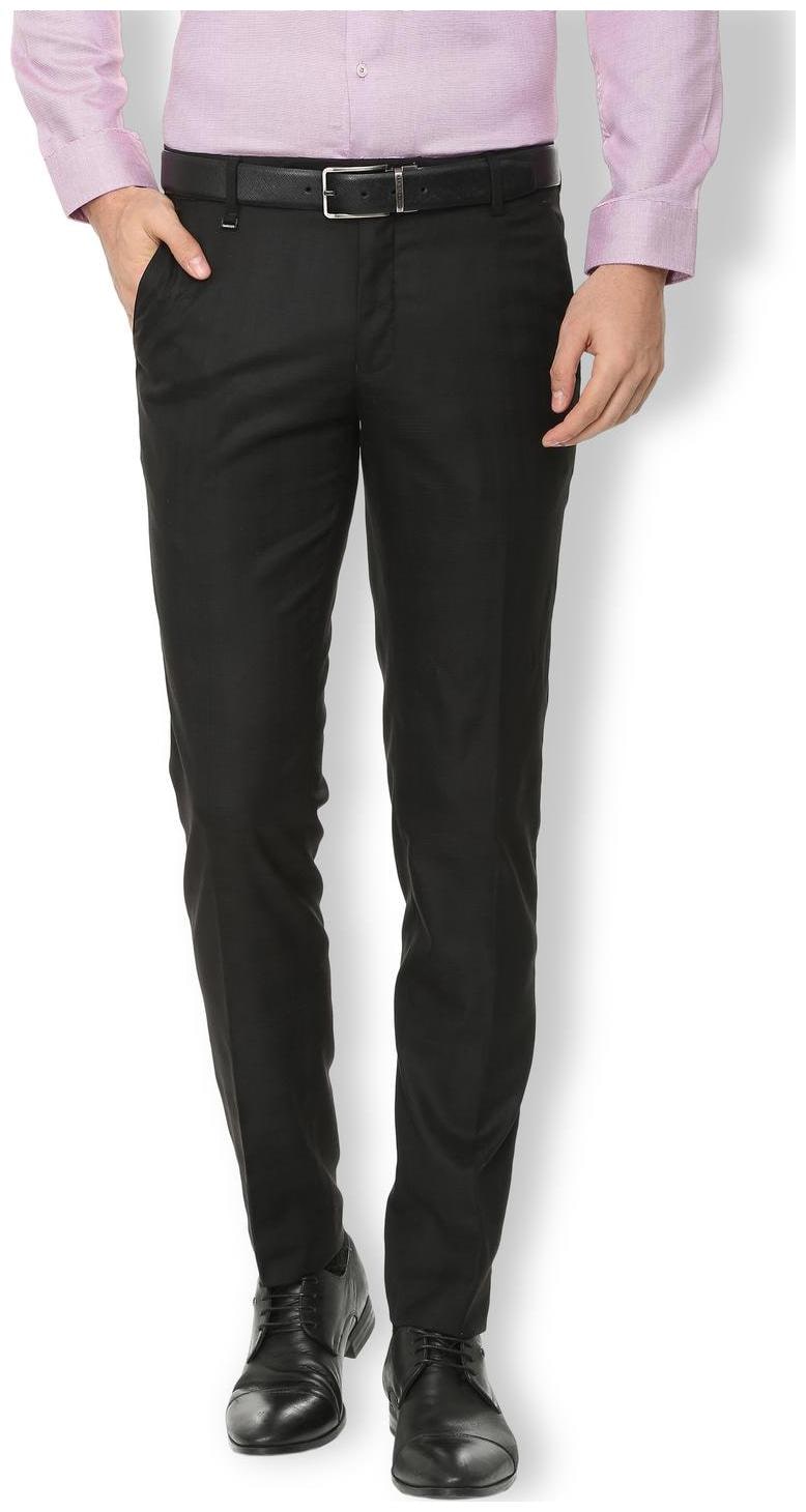 

Van Heusen Men Solid Slim Fit Formal Trouser - Black