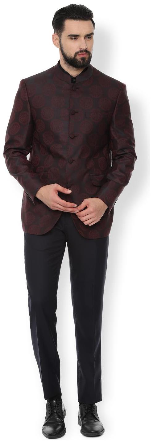 

Van Heusen Blended Men Maroon Single Breasted Suit