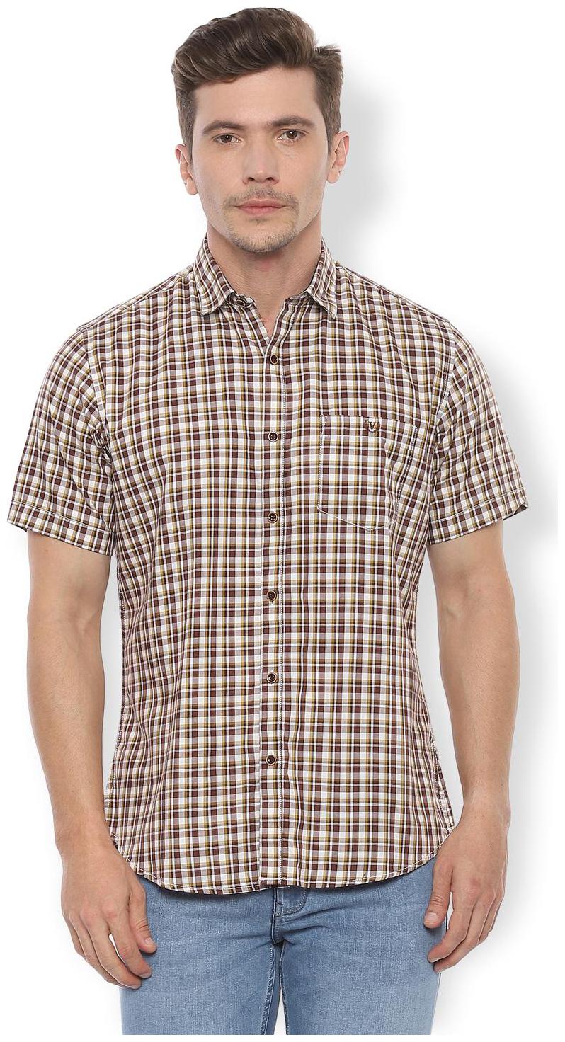 

Van Heusen Men Brown Checked Slim Fit Casual Shirt