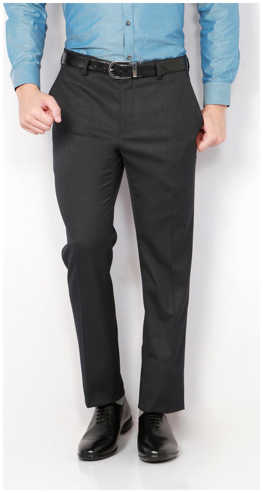 

Van Heusen Men Solid Slim Fit Formal Trouser - Black