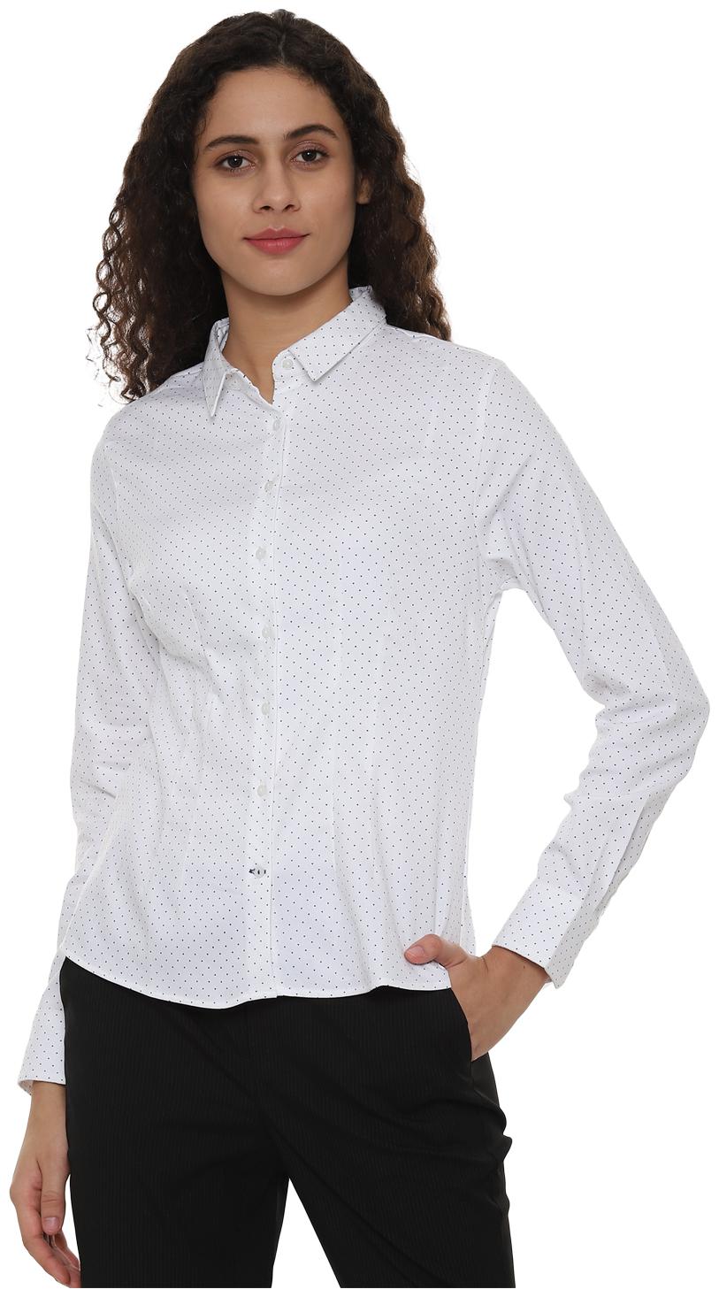 

Van Heusen Women White Printed Regular Fit Shirt