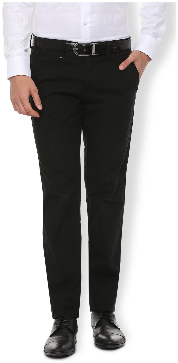 

Van Heusen Men Solid Slim Fit Formal Trouser - Black