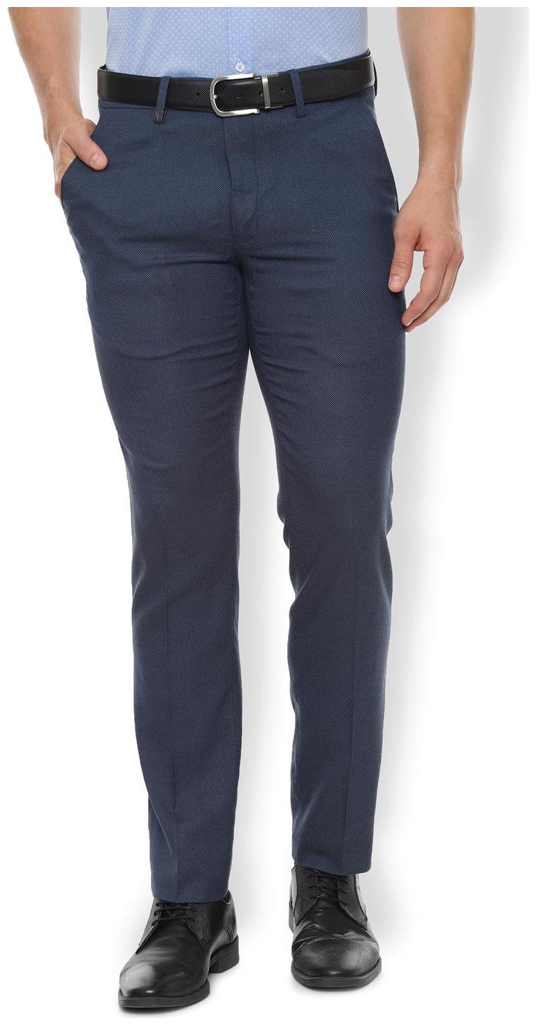 

Van Heusen Men Textured Slim Fit Formal Trouser - Blue
