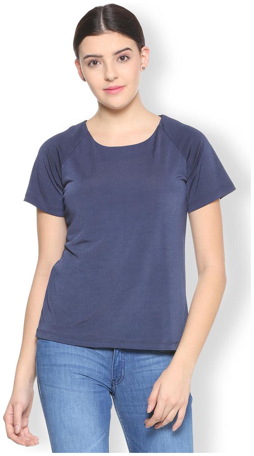 

Van Heusen Women Solid Regular top - Blue