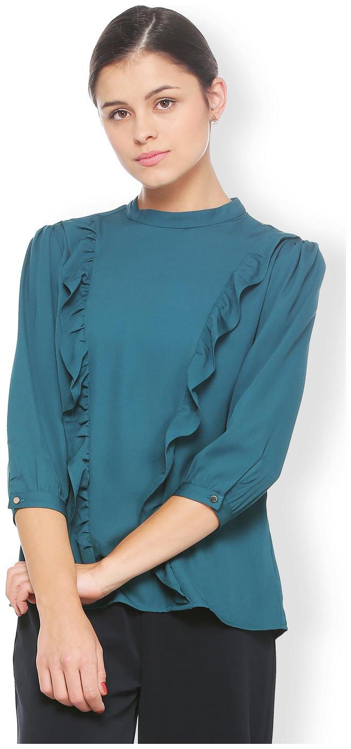 

Van Heusen Women Solid Regular top - Blue