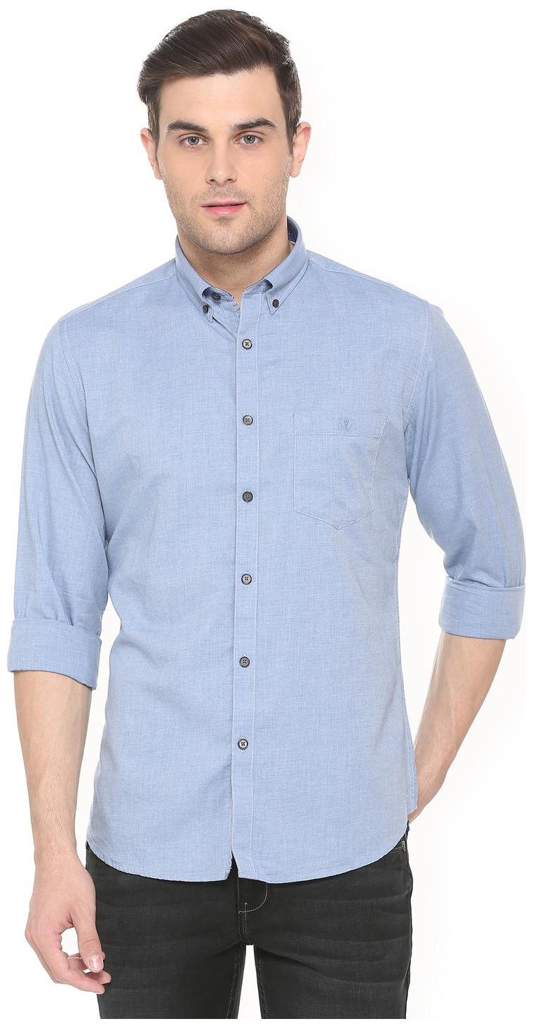 

Van Heusen Men Blue Solid Slim Fit Casual Shirt