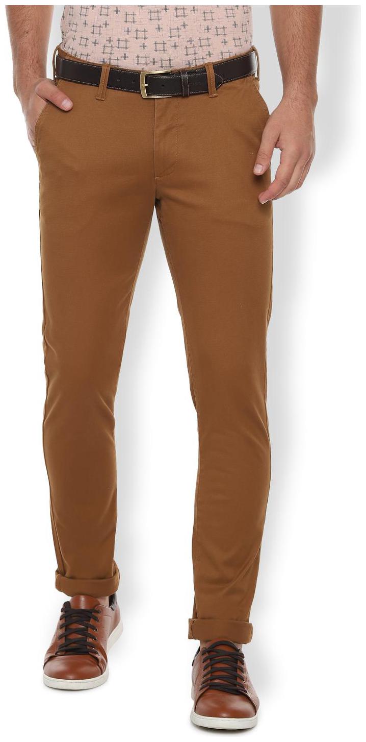 

Van Heusen Men Brown Solid Slim fit Regular trousers