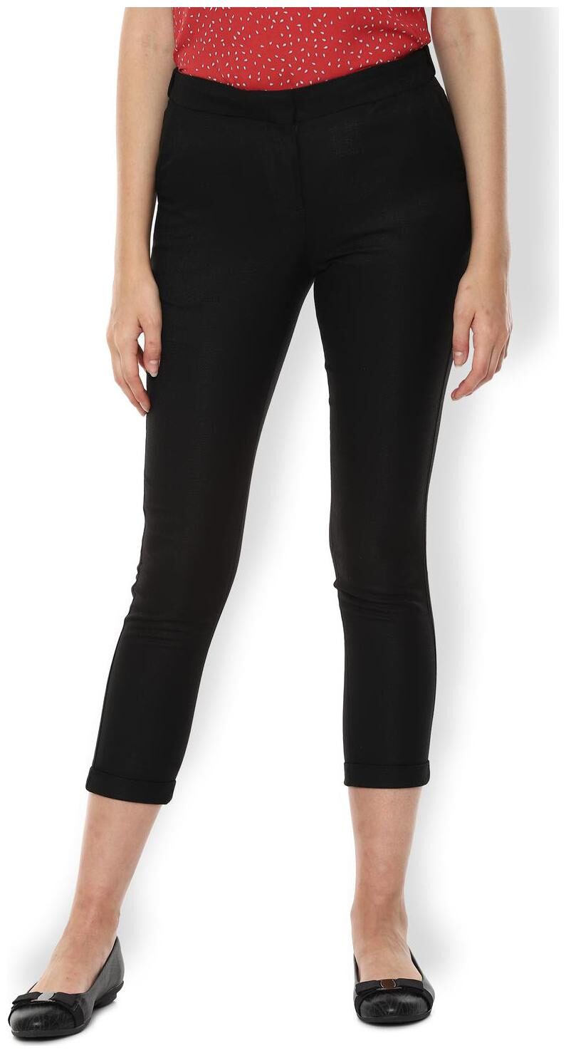 

Van Heusen Women Black Regular fit Regular trousers