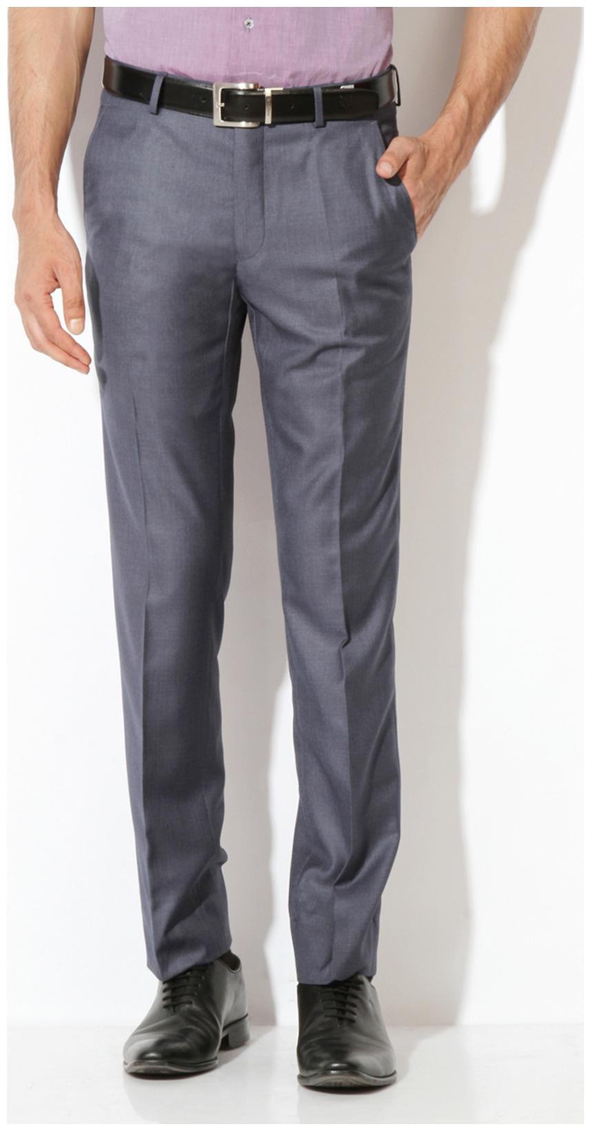 

Van Heusen Men Solid Slim Fit Formal Trouser - Grey