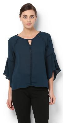 

Van Heusen Women Printed A-line top - Blue