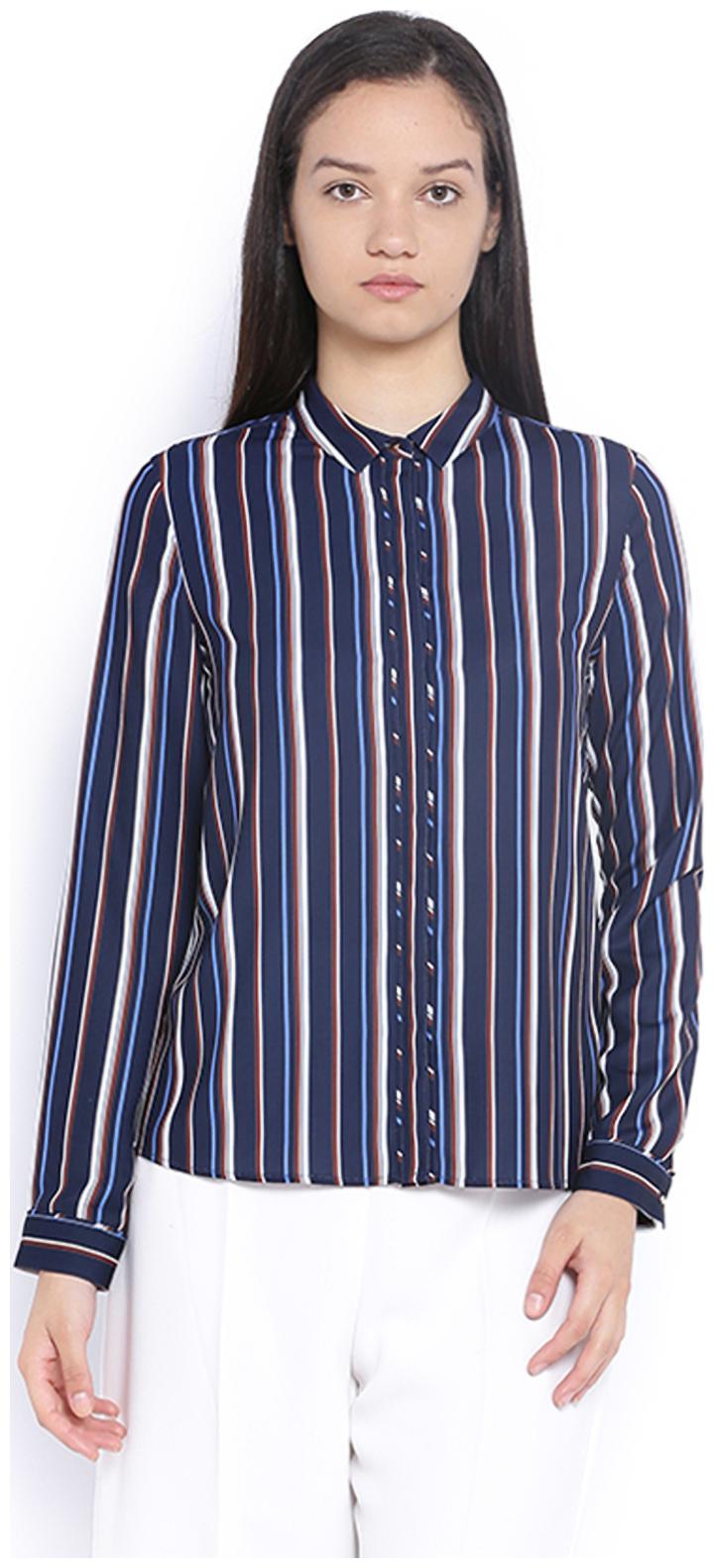 

Van Heusen Women Blue Printed Regular Fit Shirt