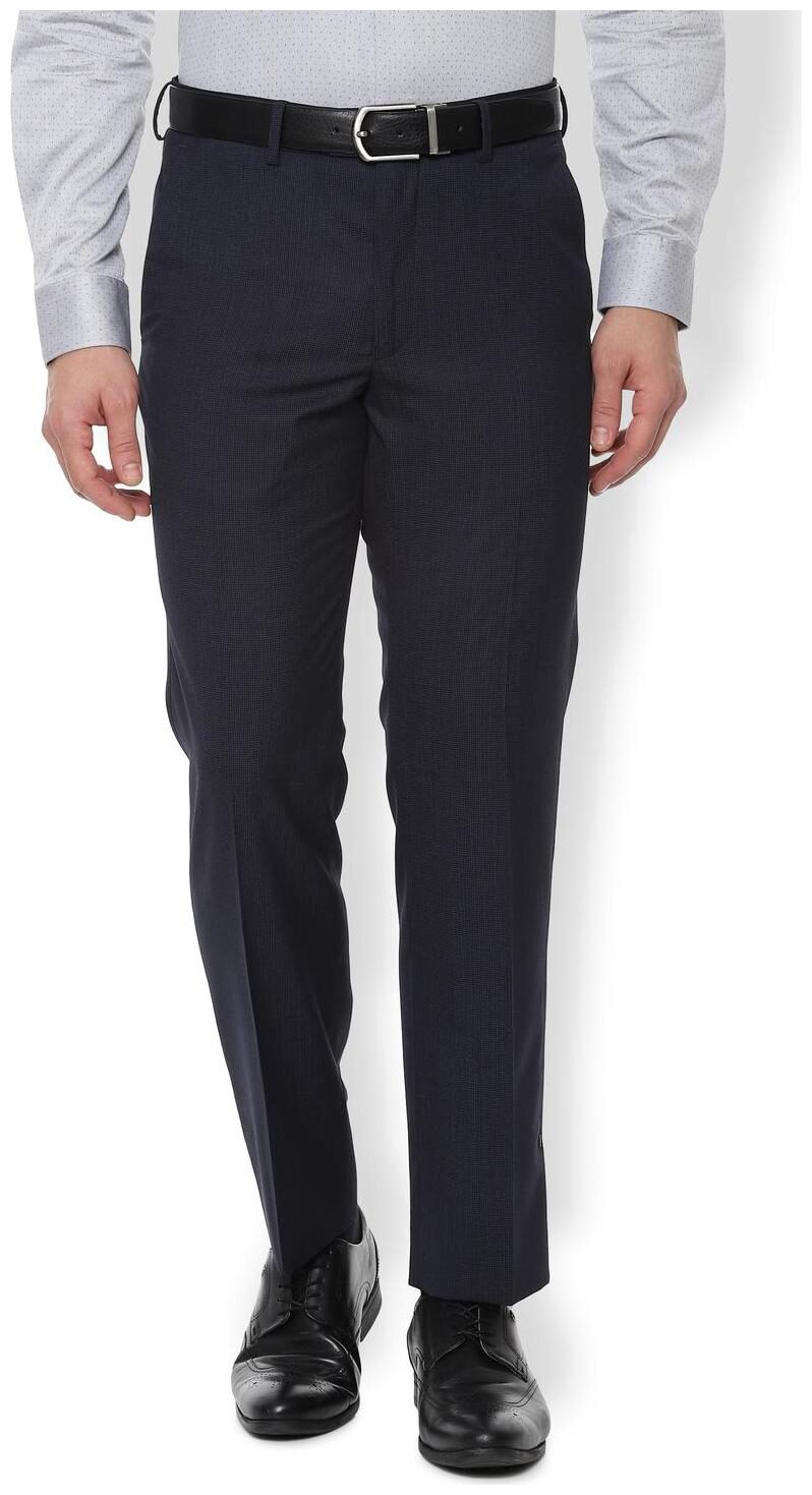 

Van Heusen Men Textured Regular Fit Formal Trouser - Blue