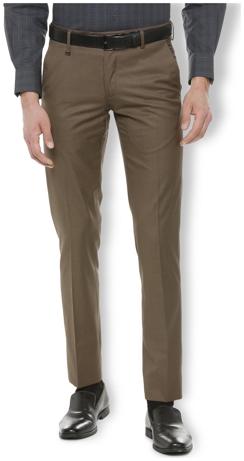 

Van Heusen Men Brown Solid Regular fit Regular trousers