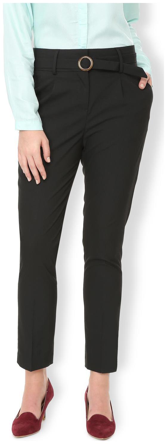 

Van Heusen Women Black Regular fit Regular trousers