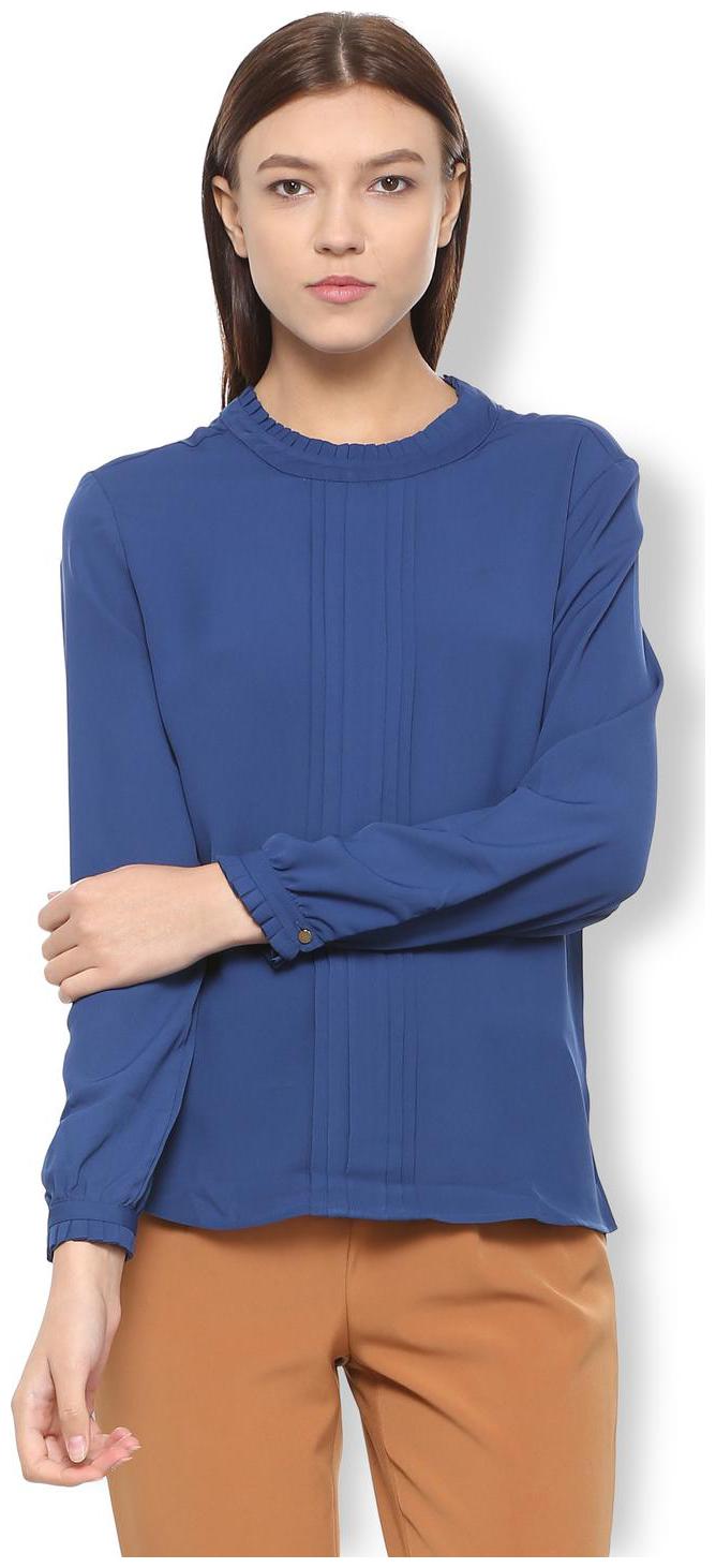 

Van Heusen Women Solid Regular top - Blue