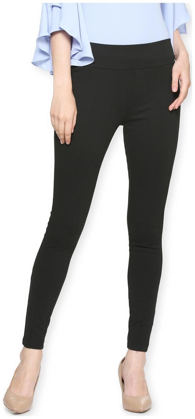 

Van Heusen Women Black Straight fit Regular pants