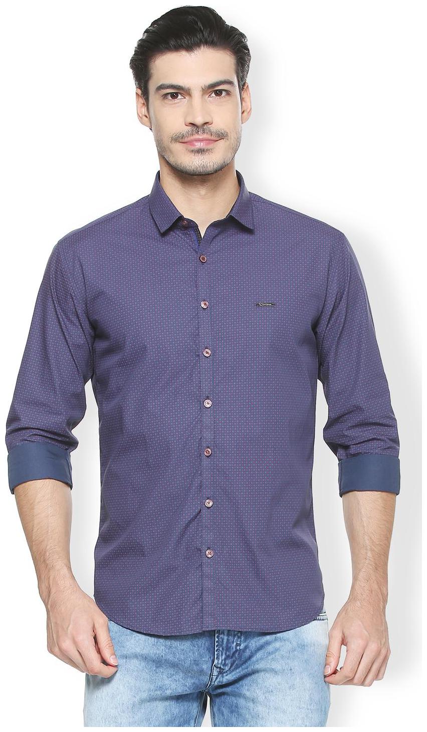 

Van Heusen Men Blue Printed Slim Fit Casual Shirt