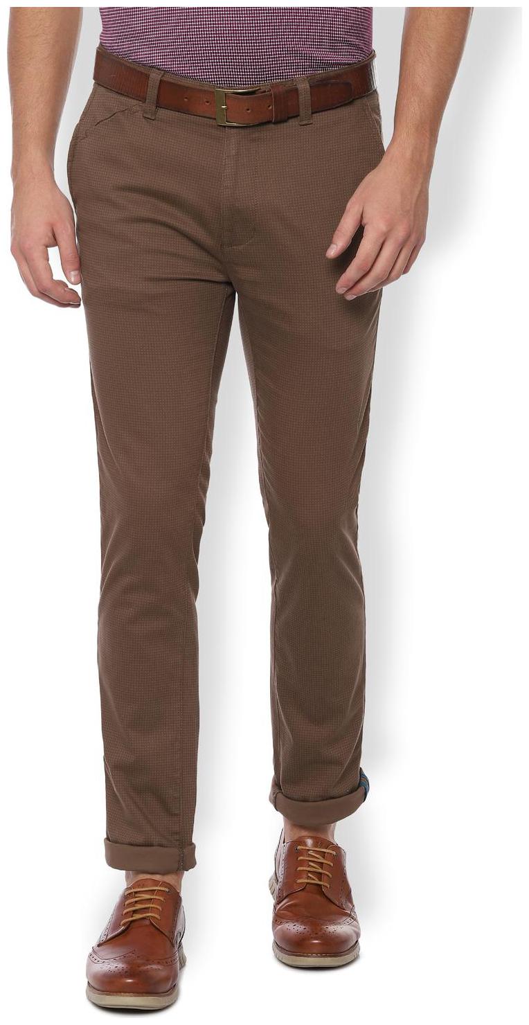 

Van Heusen Men Brown Checked Slim fit Regular trousers
