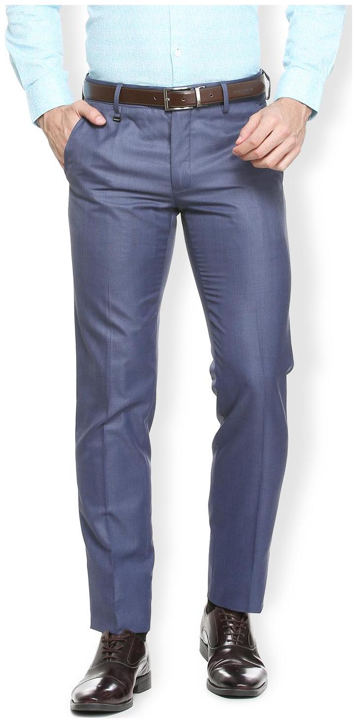 

Van Heusen Men Checked Regular Fit Formal Trouser - Blue