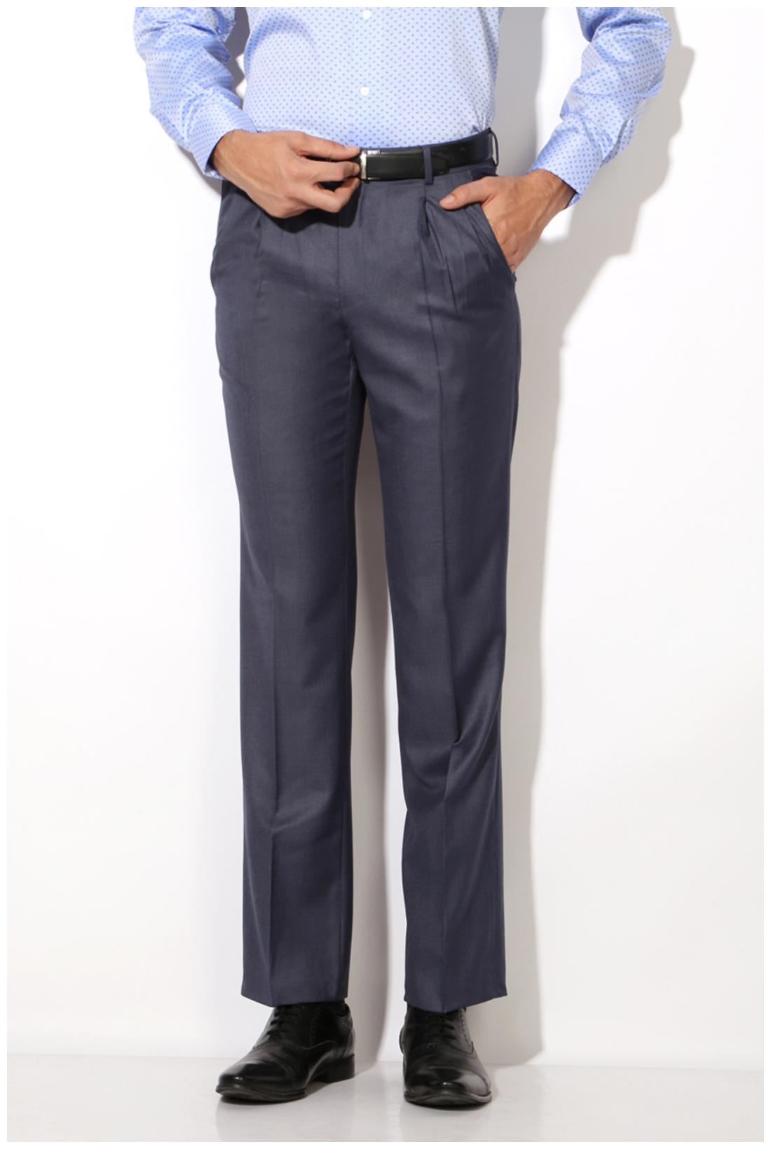 

Van Heusen Men Solid Slim Fit Formal Trouser - Blue