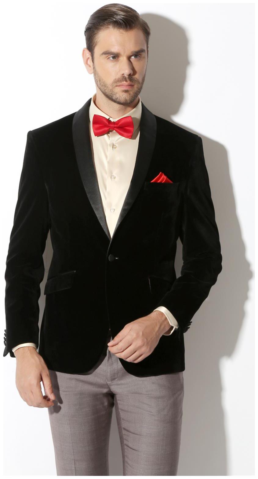 

Van Heusen Black 100 Terylene Slim Fit Party Solid Blazer
