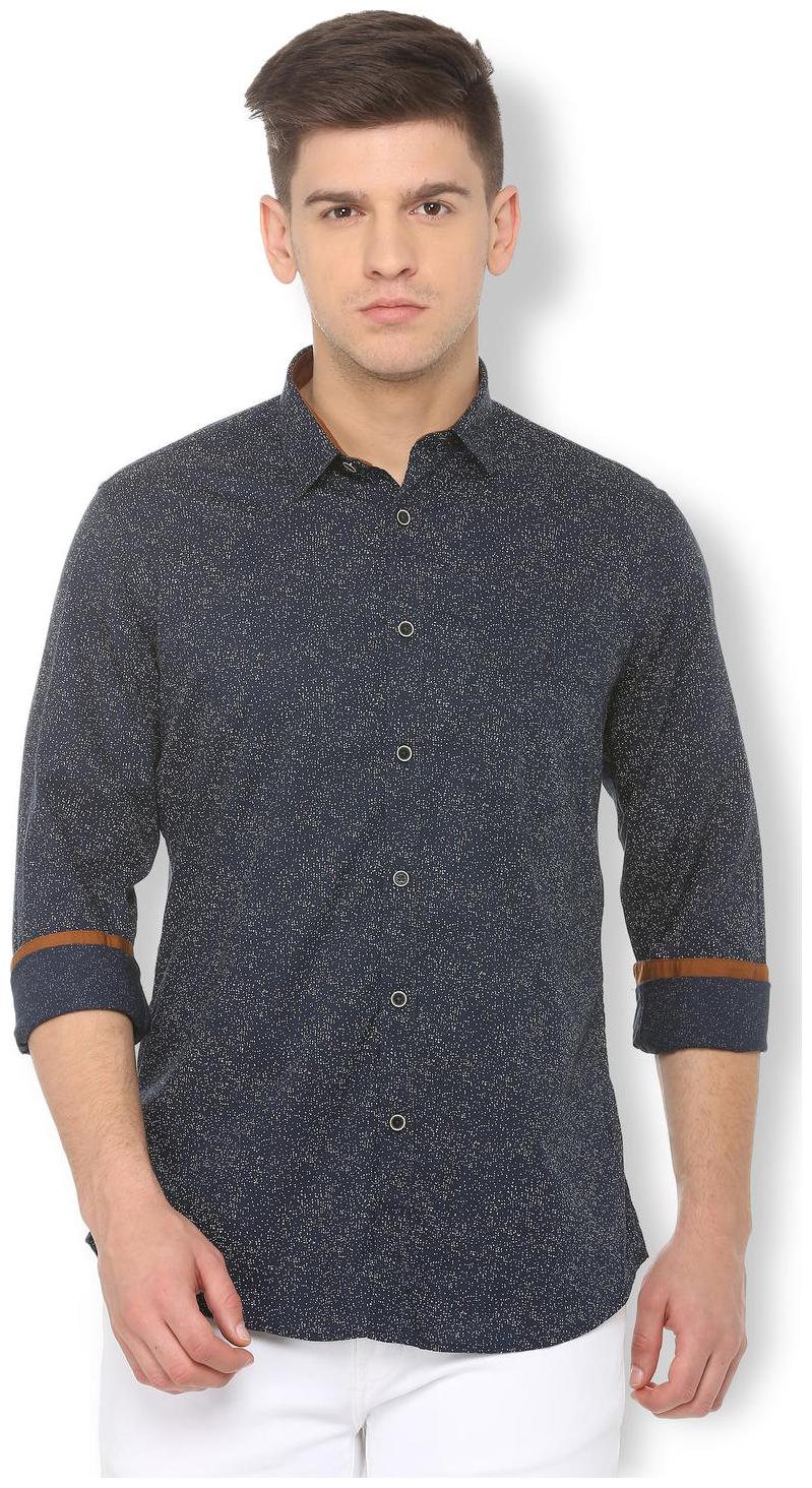 

Van Heusen Men Blue Printed Slim Fit Casual Shirt