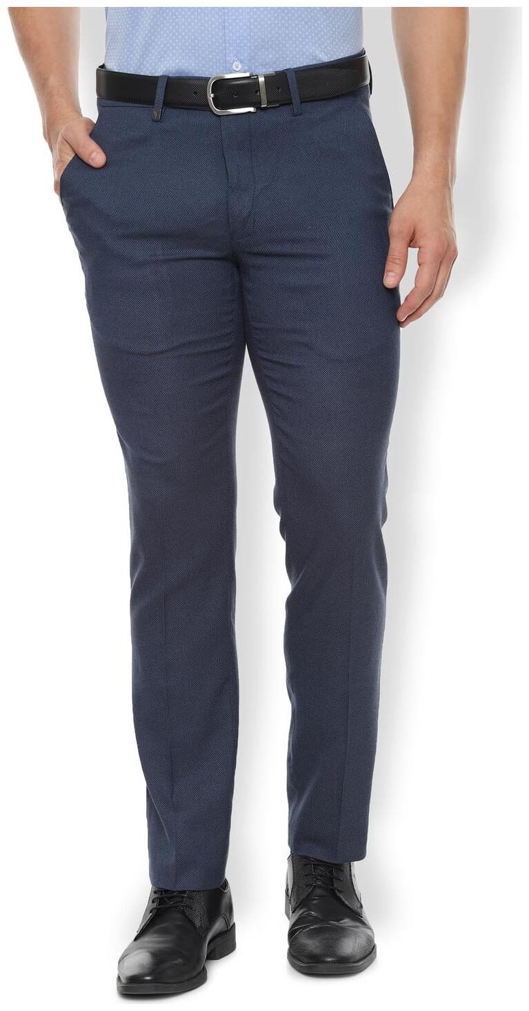 

Van Heusen Men Textured Slim Fit Formal Trouser - Blue