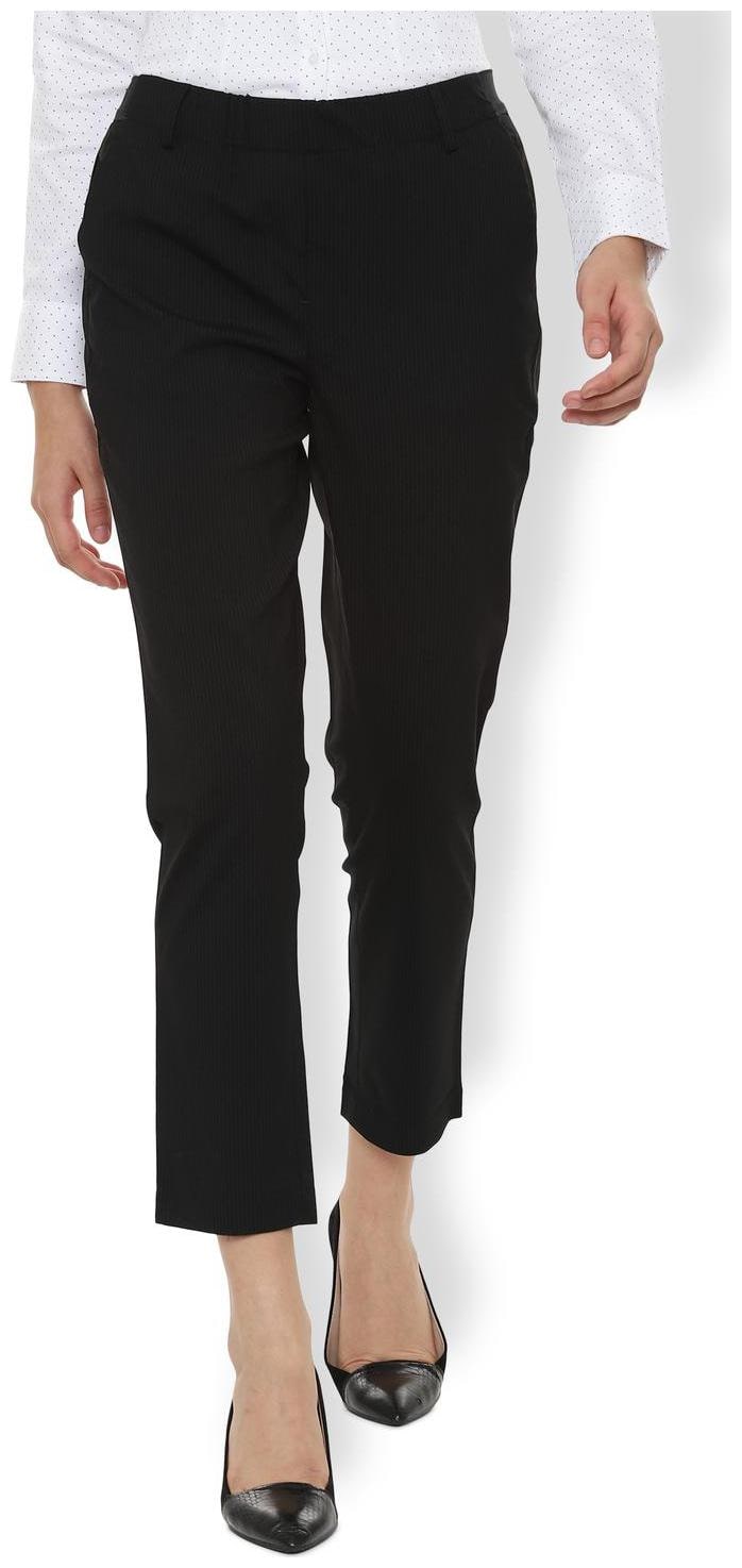 

Van Heusen Women Black Regular fit Regular trousers