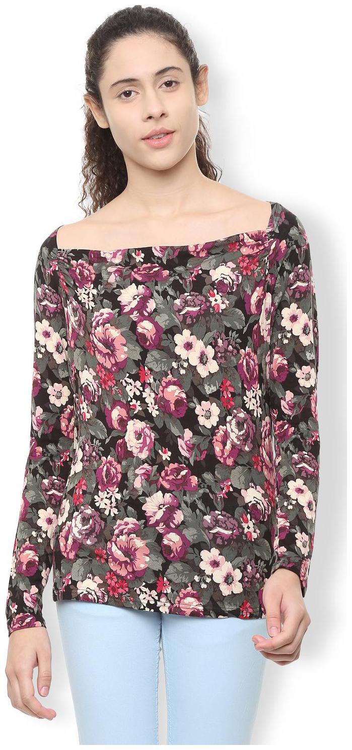 

Van Heusen Women Printed Regular top - Maroon