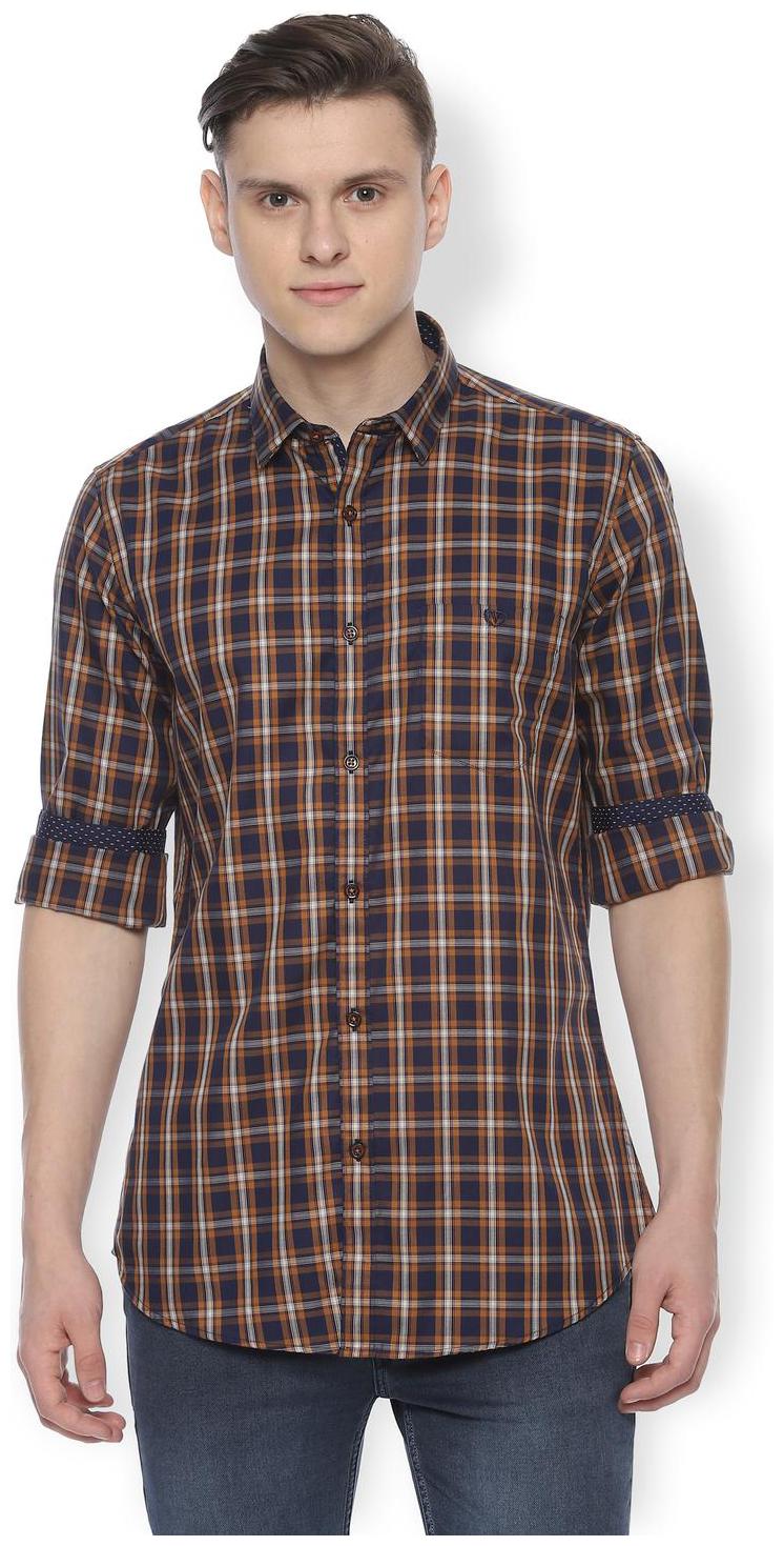 

Van Heusen Men Blue Checked Slim Fit Casual Shirt