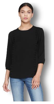

Van Heusen Women Solid A-line top - Black